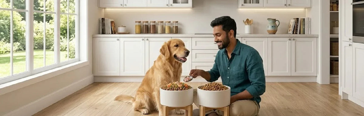 Indian pet parent choosing complete and balanced dog food