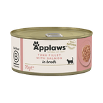 Natural Premium Wet Cat Food for Adult Cats, Tuna Fillet with Salmon in Broth 70g Can – product image 1