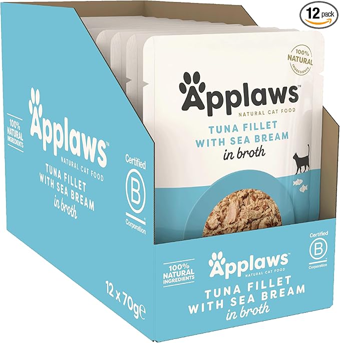 Natural Premium Wet Cat Food for Adult Cats, Tuna Fillet with Sea Bream 70g Pouch – product image 2