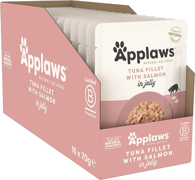 Natural Premium Wet Cat Food for Adult Cats, Tuna with Salmon in a Tasty Jelly 70g Pouch – product image 2