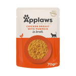 Natural Premium Wet Cat Food for Adult Cats, Chicken Breast with Pumpkin in Broth 70g Pouch – product image 1