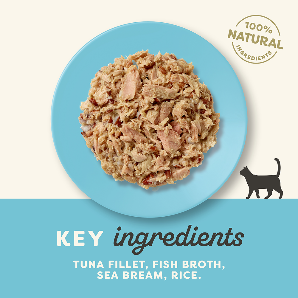Natural Premium Wet Cat Food for Adult Cats, Tuna Fillet with Sea Bream 70g Pouch – product image 3