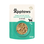 Natural Premium Wet Cat Food for Adult Cats, Tuna Fillet with Whole Anchovy in Broth 70g Pouch – product image 1