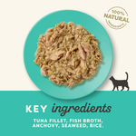 Natural Premium Wet Cat Food for Adult Cats, Tuna Fillet with Whole Anchovy in Broth 70g Pouch – product image 4