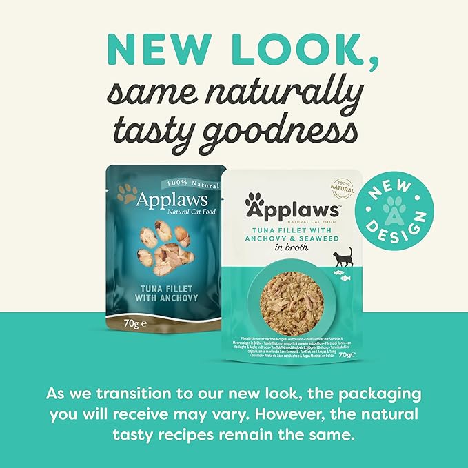 Natural Premium Wet Cat Food for Adult Cats, Tuna Fillet with Whole Anchovy in Broth 70g Pouch – product image 3