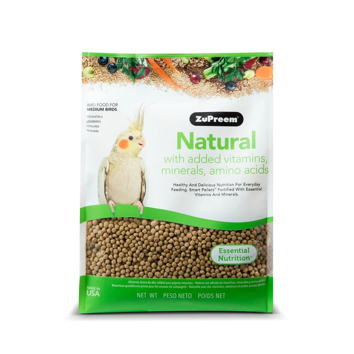 ZuPreem Bird Food Natural With Added Vitamins, Minerals, Amino acid for Medium Birds 1.1-kg