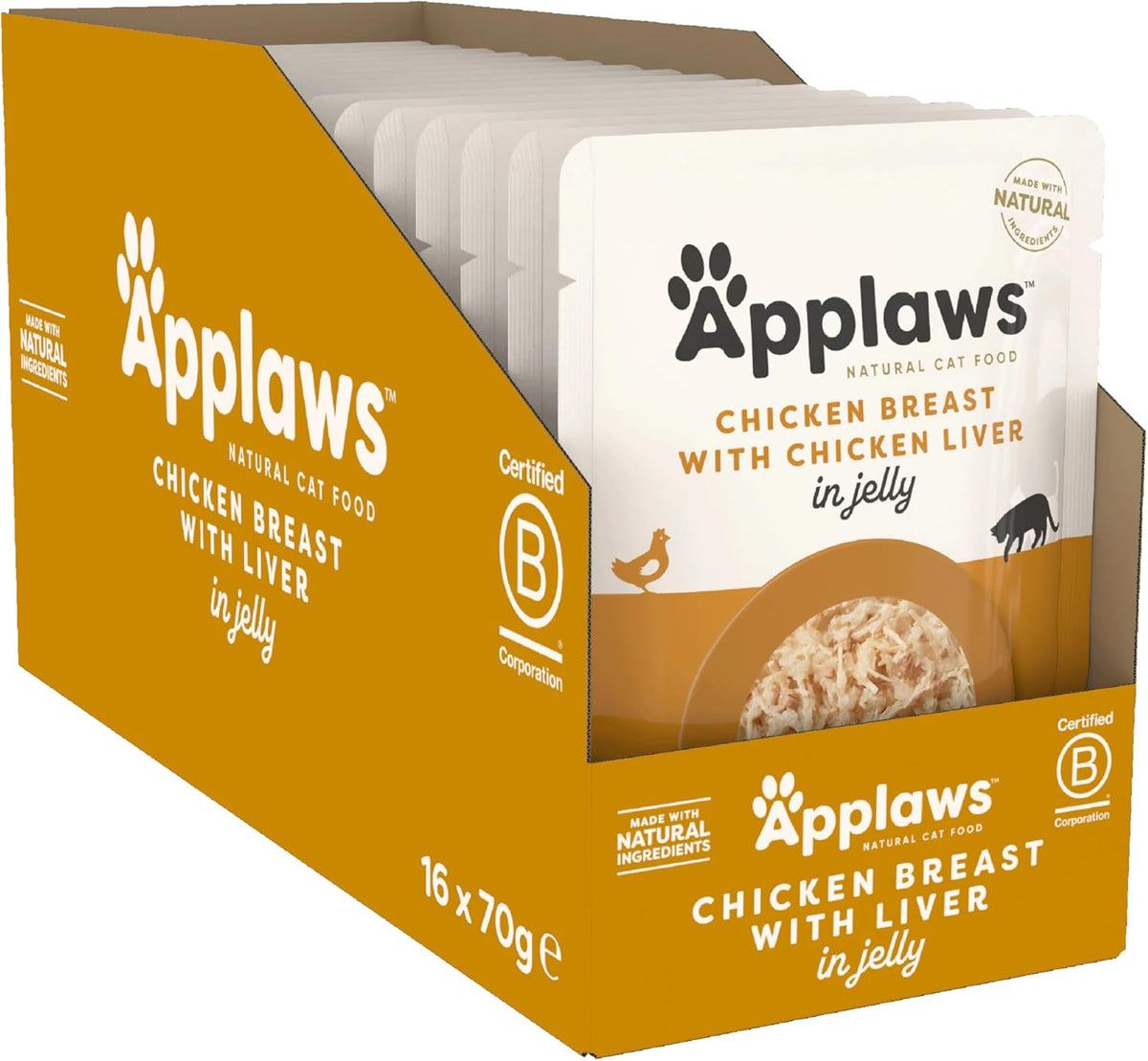 Natural Premium Wet Cat Food for Adult Cats, Chicken Breast with Liver in a Tasty Jelly 70g Pouch – product image 2